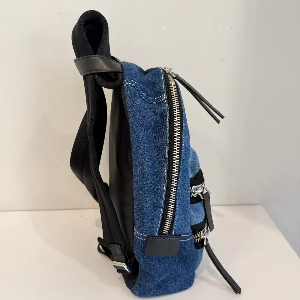 MARC JACOBS Unisex The Biker Colorblock Denim Medium Backpack